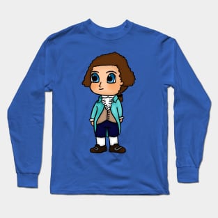 Chibi Thomas Jefferson - Large Design Long Sleeve T-Shirt